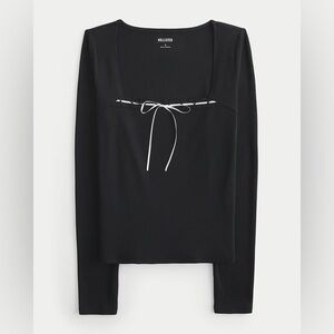 Hollister Lace Trim Square-Neck Top